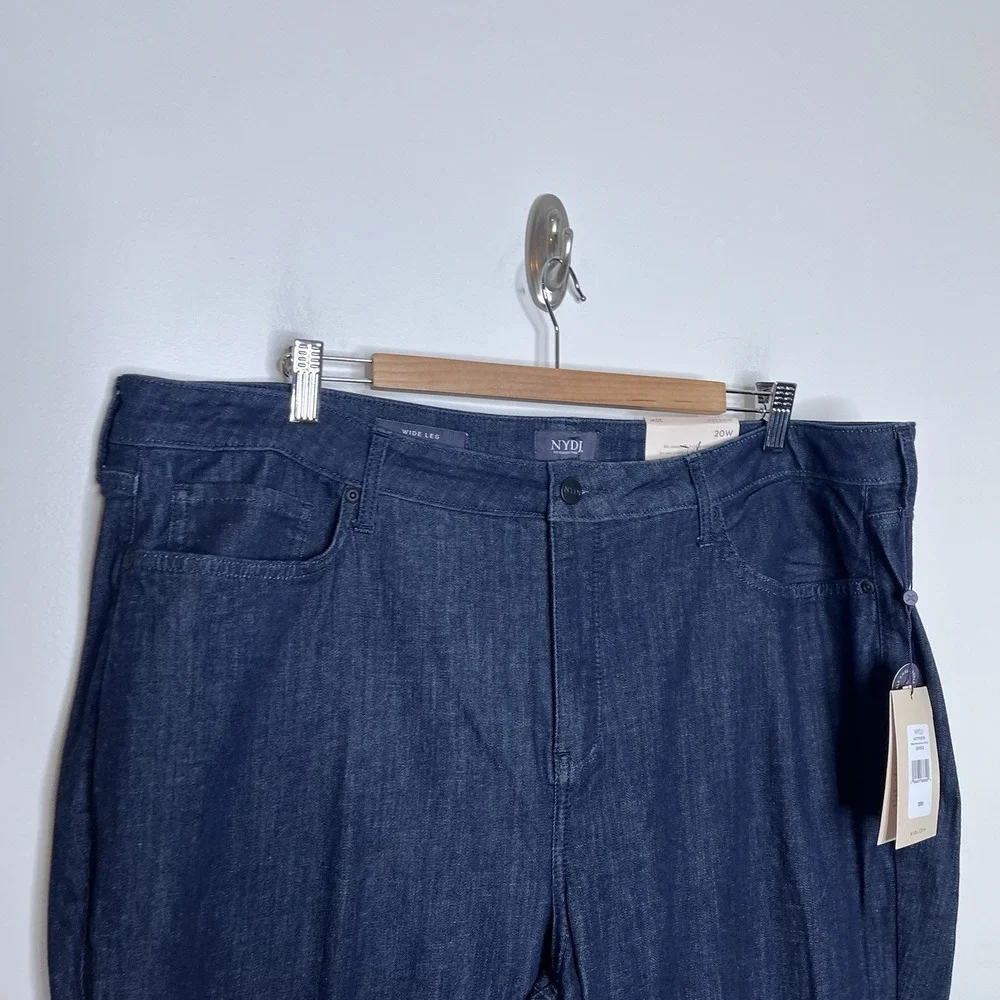 NYDJ Teresa Wide Leg Ankle Jeans Womens Size 20W Dark Rinse Mid Rise Stretch - Picture 2 of 7